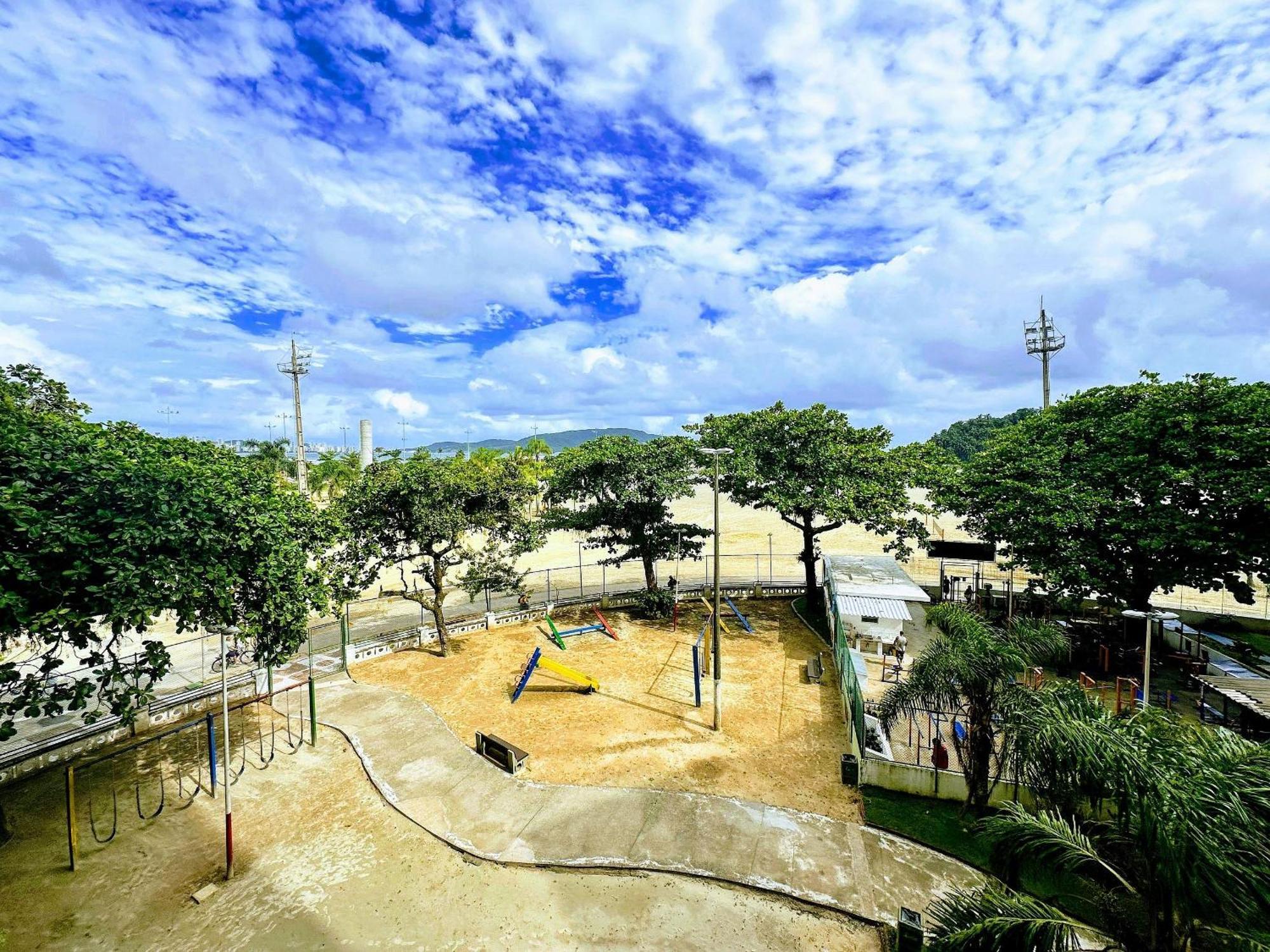 산토스 Ap Pe Na Areia Vista Parcial Mar 아파트 외부 사진