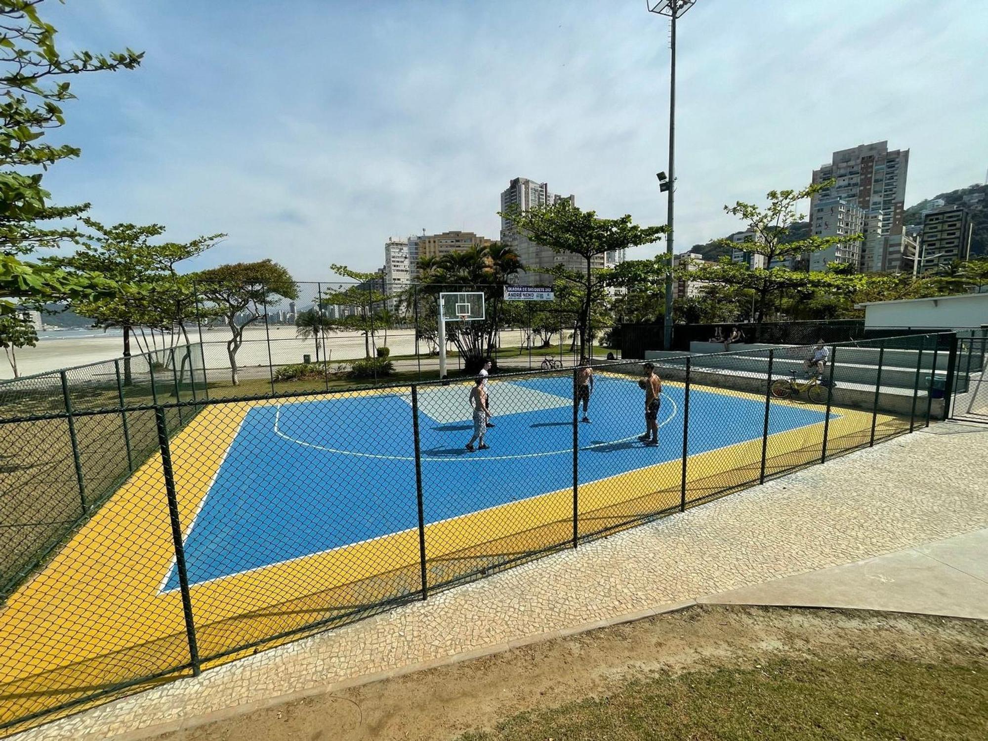 산토스 Ap Pe Na Areia Vista Parcial Mar 아파트 외부 사진