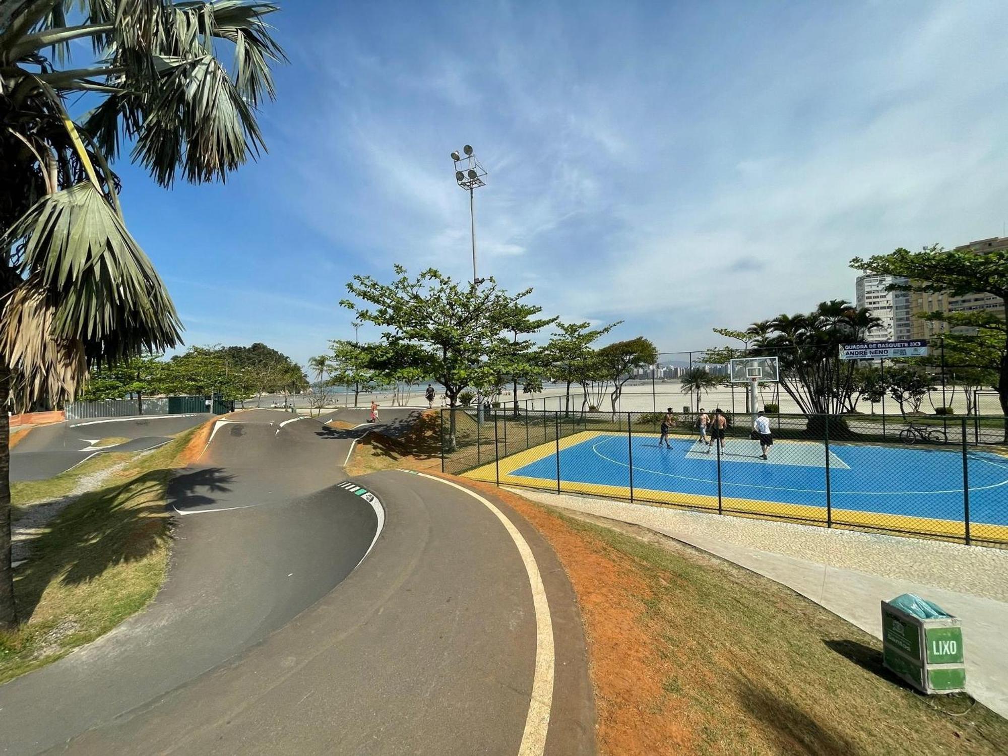 산토스 Ap Pe Na Areia Vista Parcial Mar 아파트 외부 사진